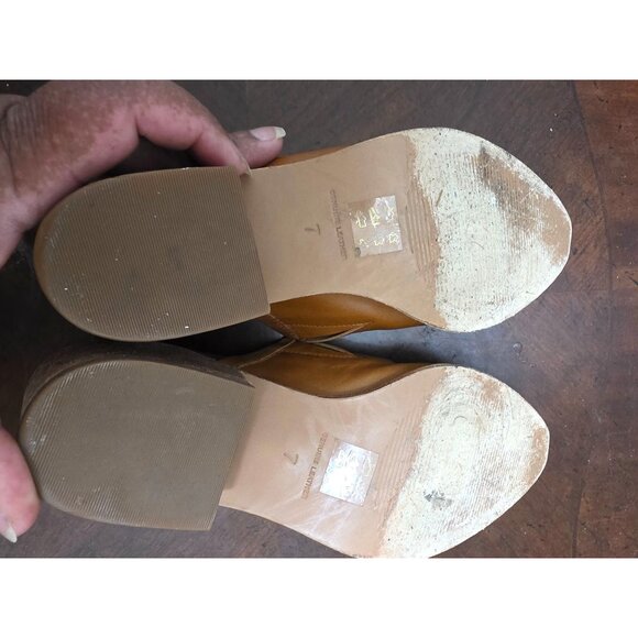 Madewell Women's Tan Leather Pointed Toe Heeled Mules Size 7 - Picture 9 of 12